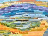 De ooypolder en de polder -bij zoeterwoude – landschappen in stroken textiel – mei&nbsp;’21