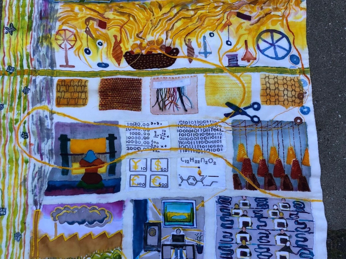 Twee wandkleden. Titel: De draad kwijt – juni&nbsp;’22