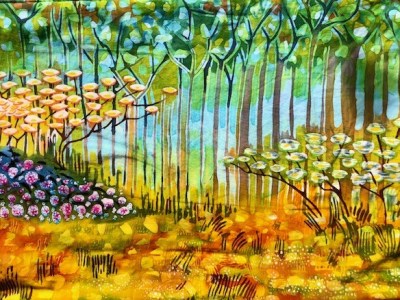 Twee wandkleden – batiks, fantasielandschappen – mei&nbsp;’23