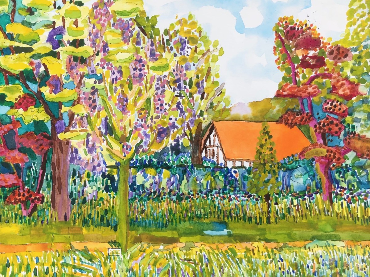 Natuur bij de Zuidas, een park in Weert en in Parijs – aquarelleren – juni&nbsp;’24